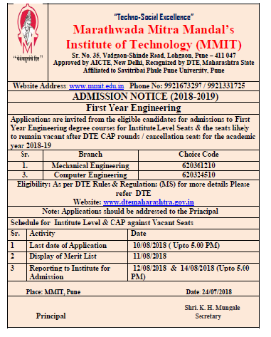 FE Institute Level dvertisement 2018 19